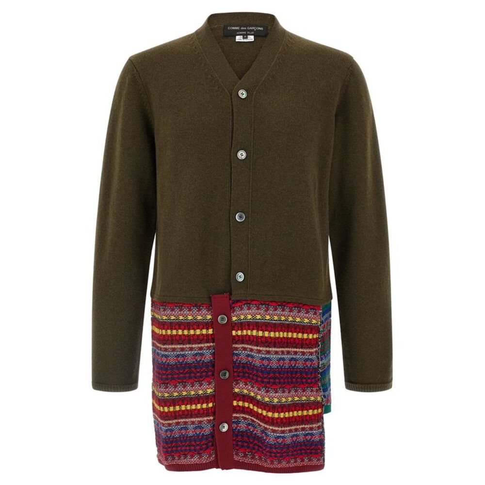 Comme Des Garçons Bicolor Wool Men's Cardigan